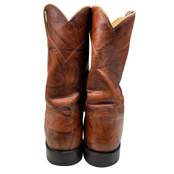 Justin Men’s Jackson Brown Leather Marbled Western Cowboy Boot Size US 13 D - Picture 8 of 10